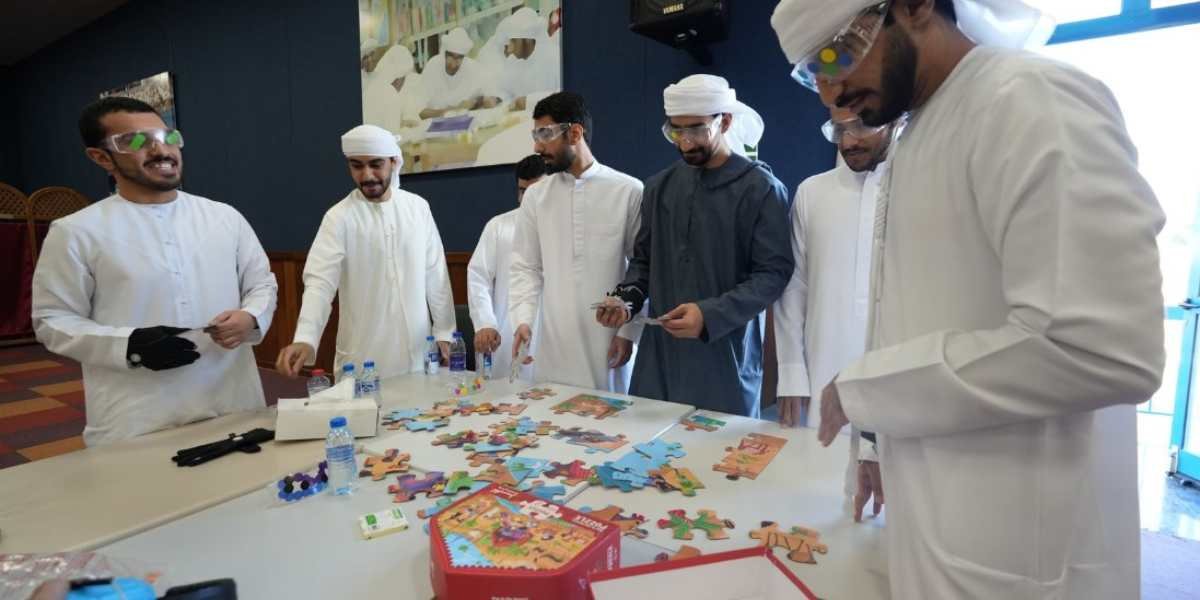 Students solving puzzle activity