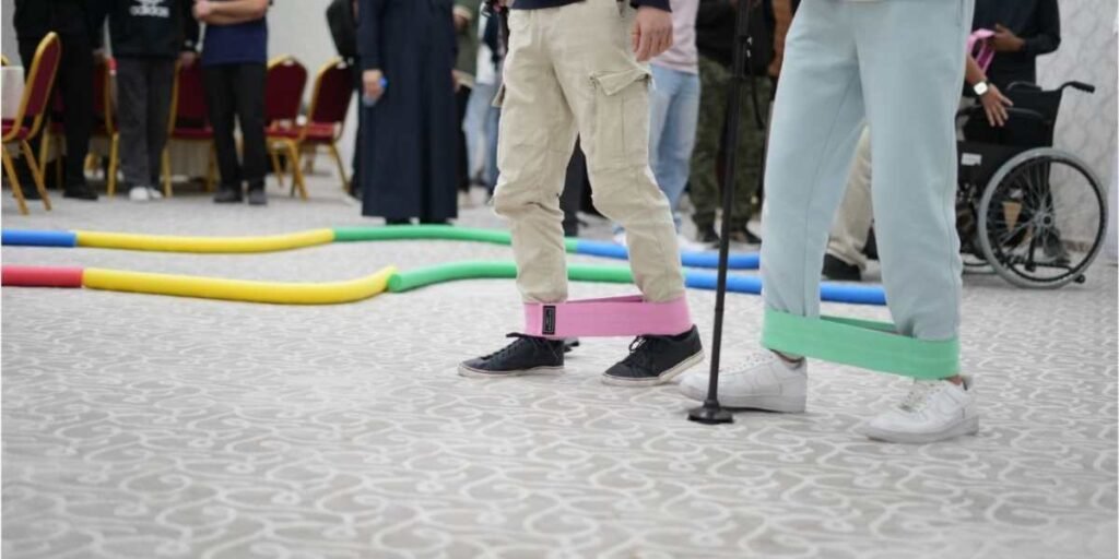 Mobility challenge with resistance bands