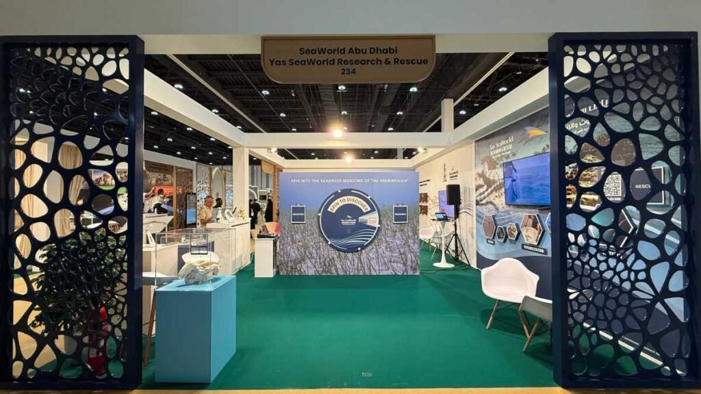 Yas SeaWorld Research & Rescue Ctr. showcased rescue, AI-driven conservation, seagrass work & youth outreach at IUCN AD
