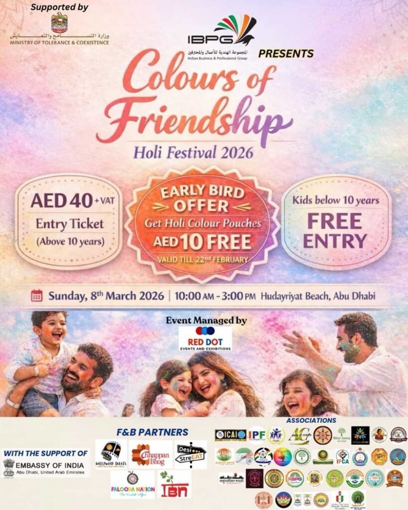 Abu Dhabi’s Grand Holi Celebration